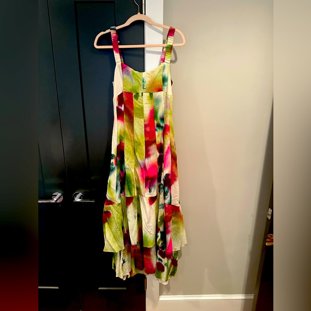 Anthropologie multi color sundress with cut out back.